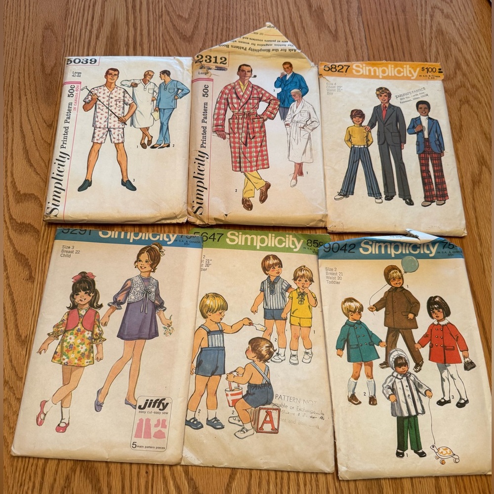 Set of 15 Vintage Sewing Patterns Collection